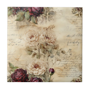 Carta Floral Vitoriana em Pergaminho
