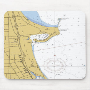 Carta náutica Mousepad do porto de Chicago IL