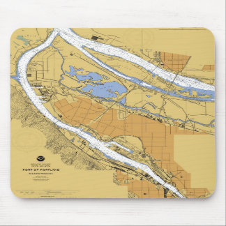 Carta náutica Mousepad do porto de Portland Oregon
