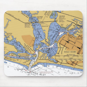Carta náutica Mousepad do porto de Veneza, Florid