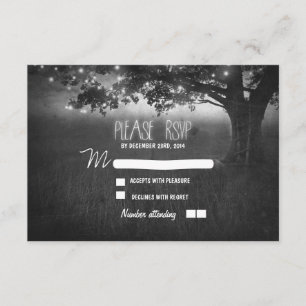 carta noturna de casamento romântico RSVP