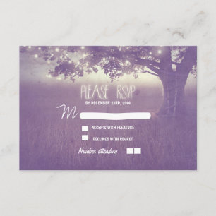 carta noturna de casamento romântico RSVP