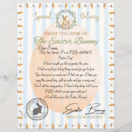 Carta Oficial do Coelho da Páscoa (Azul)