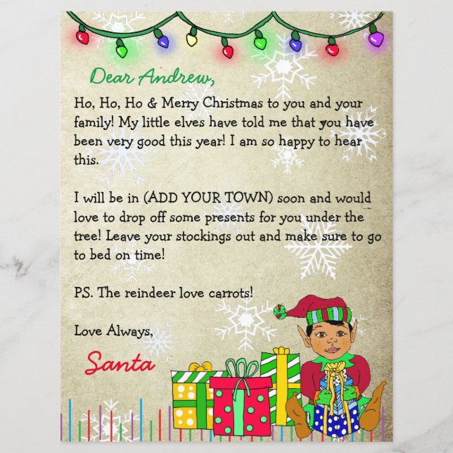Carta Personalizada de Papai Noel (Frente)