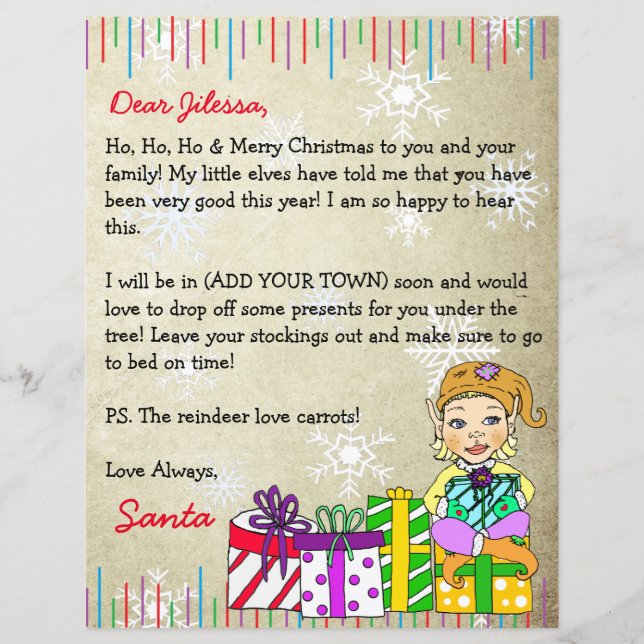 Carta Personalizada de Papai Noel (Frente)