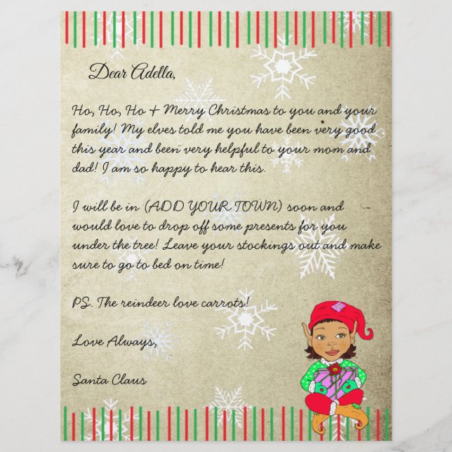 Carta Personalizada de Papai Noel (Frente)