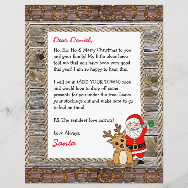 Carta Personalizada de Papai Noel (Frente)