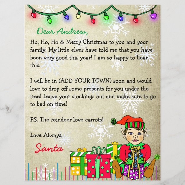 Carta Personalizada de Papai Noel (Frente)