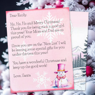 Carta Personalizada de Papai Noel para Raparigas