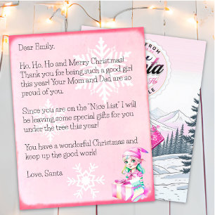 Carta Personalizada de Papai Noel para Raparigas