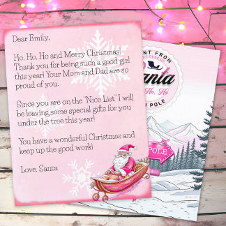 Carta Personalizada de Papai Noel para Raparigas