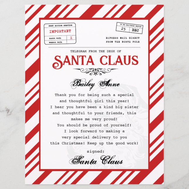 Carta Personalizada de Papais noeis (Frente)