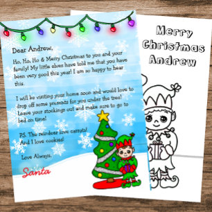 Carta Personalizada de Papais noeis + Página de C