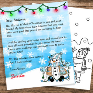 Carta Personalizada de Papais noeis + Página de Co