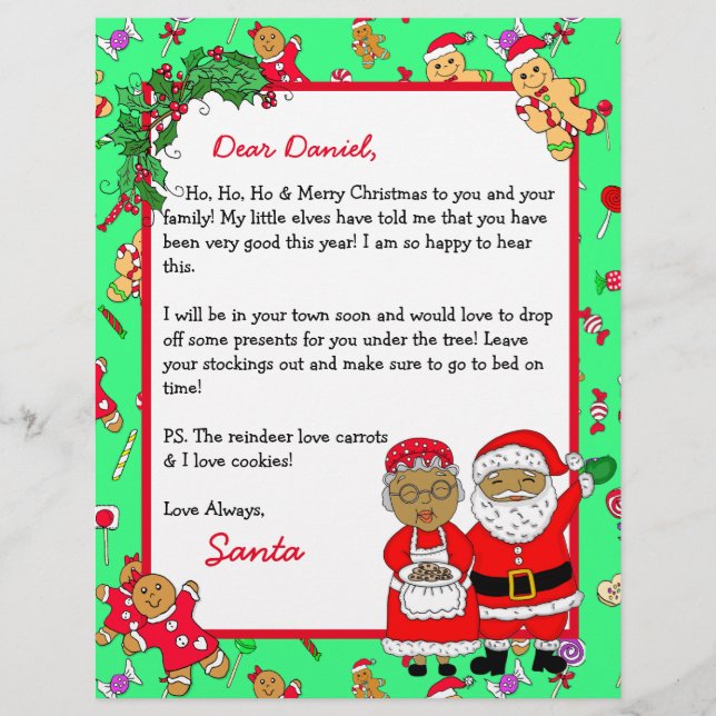 Carta Personalizada de Papais noeis para Crianças (Frente)
