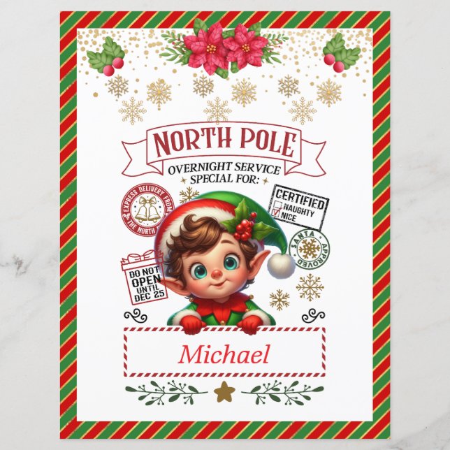 Carta Personalizada de Papais noeis para Presentes (Verso)