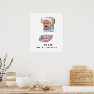 Carta Personalizada do Alfabeto Bebês - J - Poster