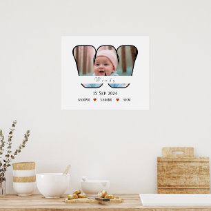 Carta Personalizada do Bebê W Com Poster de Borda