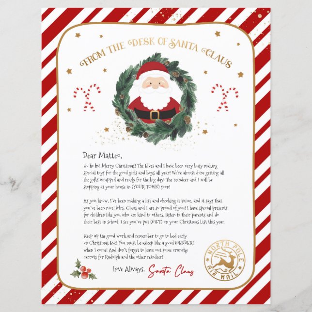 Carta Personalizada do Papai Noel (Frente)