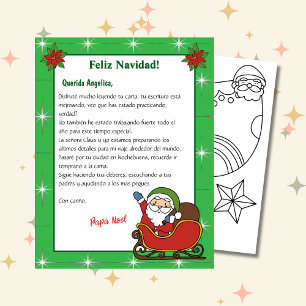 Carta Verde de Papais noeis para Crianças em Espan
