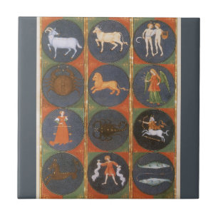 Carta Zodiacal Astrológica Celestial Antiga, 1475