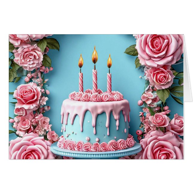 Cartão С más artes de aniversário (Frente Horizontal)