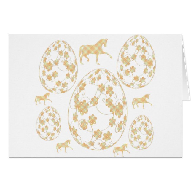 CARTÃO イースターエッグと馬 (Frente Horizontal)
