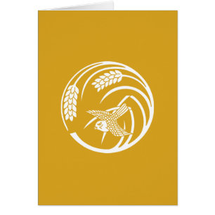 CARTÃO 一 本 稲 の 丸 に 雀