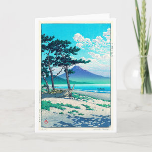 Cartão 三 保 の 原, Pine Beach em Miho, Hasui Kawase