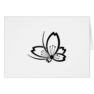 CARTÃO 中 陰 桜 飛 蝶 び