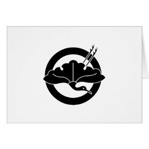 CARTÃO 丸 に 銀 杏 鶴