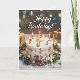 Cartão 【二つ折り】12月バースデーカード／【Folded】 birthday card for Dec.