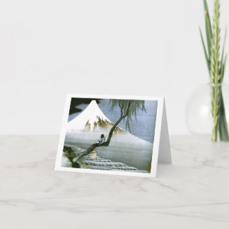 Cartão 北斎 Boy & Mt Fuji Fine Art