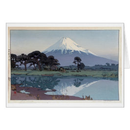 Cartão 富 士 山 川, Monte Fuji, Suzukawa, Yoshida, Woodcut