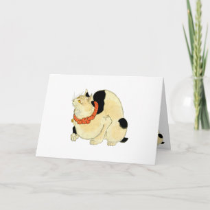 Cartão 日本猫, gato japonês do 国芳, Kuniyoshi, Ukiyo-e