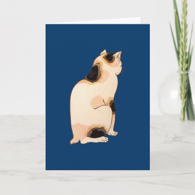 Cartão 日本猫, gato japonês do 国芳, Kuniyoshi, Ukiyo-e (Frente)