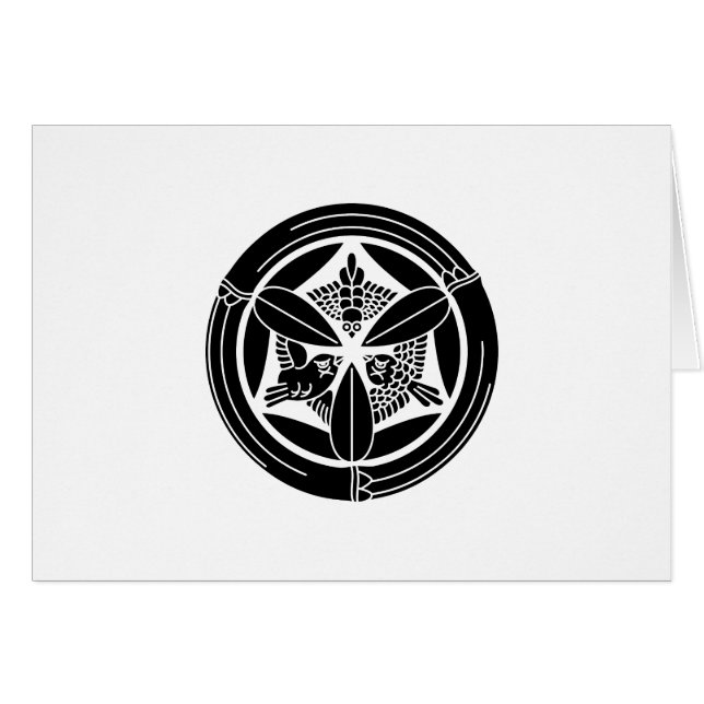 CARTÃO 竹の丸に三羽雀 (Frente Horizontal)