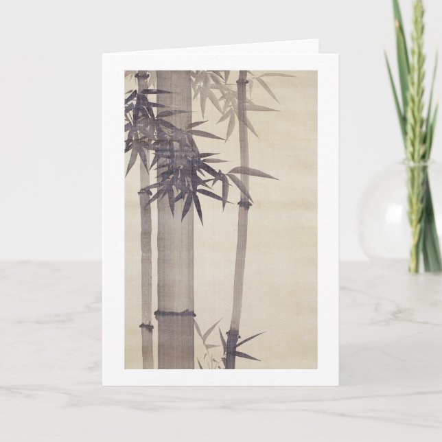 Cartão 竹, bambu do 其一, Kiitsu, arte de Japão (Frente)