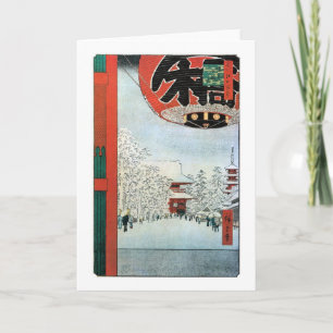 Cartão 雪の浅草, neve do 広重 em Asakusa, Hiroshige