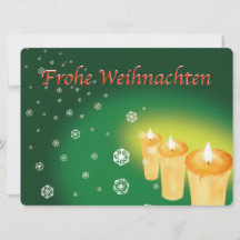 雪を麻の葉文様で描いたクリスマスカード (Frohe Weihnachten)