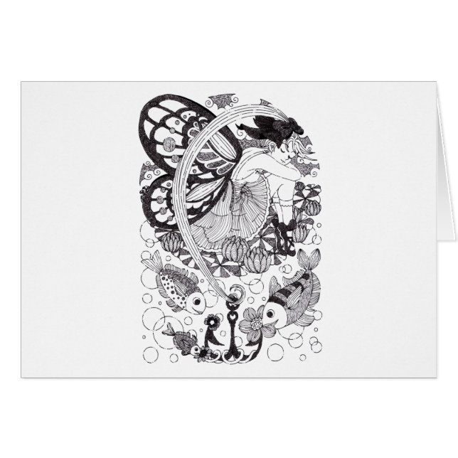 Cartão 魚 釣 り 少 (Pesca para miúdas) (Frente Horizontal)