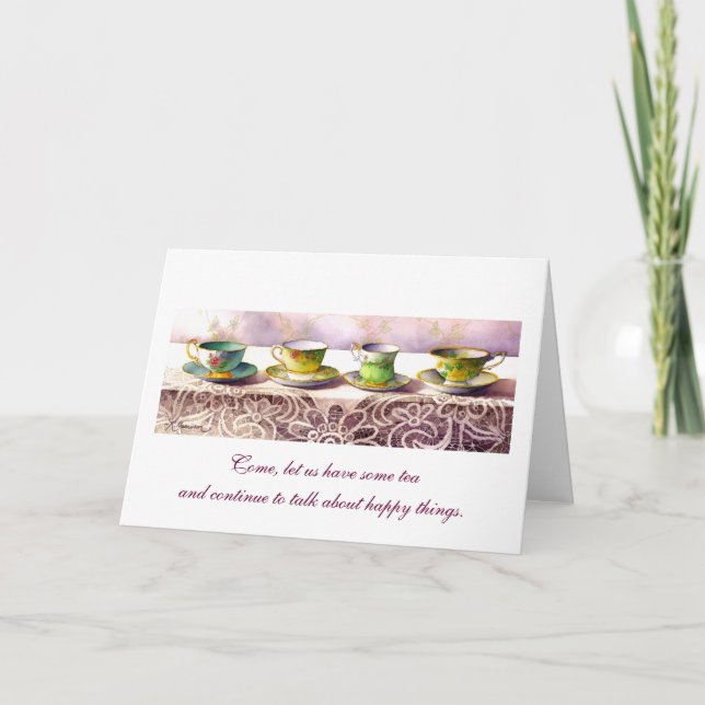 Cartão 0001 Row of Teacups Chaim Potok Greeting Card (Frente)