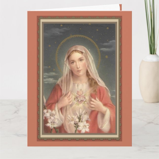 Cartão 0034 Immaculate Heart of Virgin Mary Greeting Card (Frente)