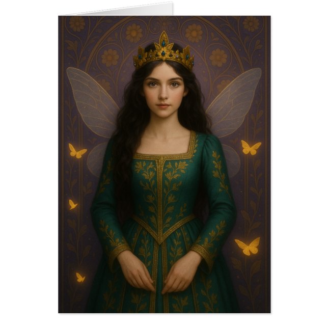 Cartão 003_A fairy princess in emerald green. (Frente)