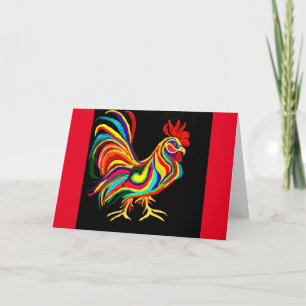 Cartão 07 - Rooster Greeting Card