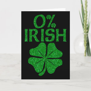 Cartão 0% Trevo de Shamrock Irlandês Feliz Charme Sortudo