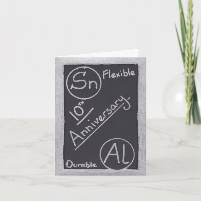 Cartão 10ª Carta de Saudação de Elementos do Aniversário  (Frente)