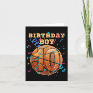 Cartão 10º Aniversário - 10 anos - Jogada de Basquete