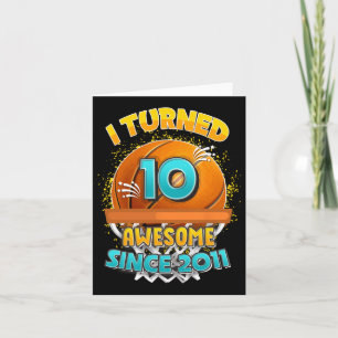 Cartão 10º Aniversário Bysketbyll Eu Tornei Presente De 1