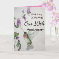 10º Aniversário da Minha Esposa Doce Hummingbird